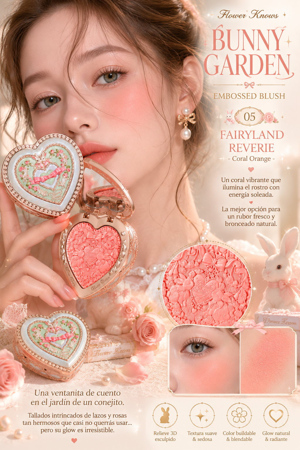 Bunny Garden Embossed Blush