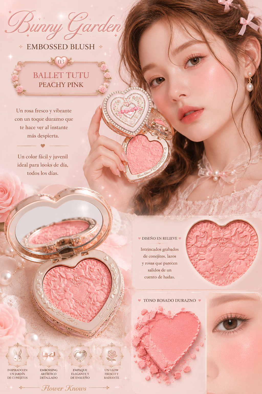 Bunny Garden Embossed Blush