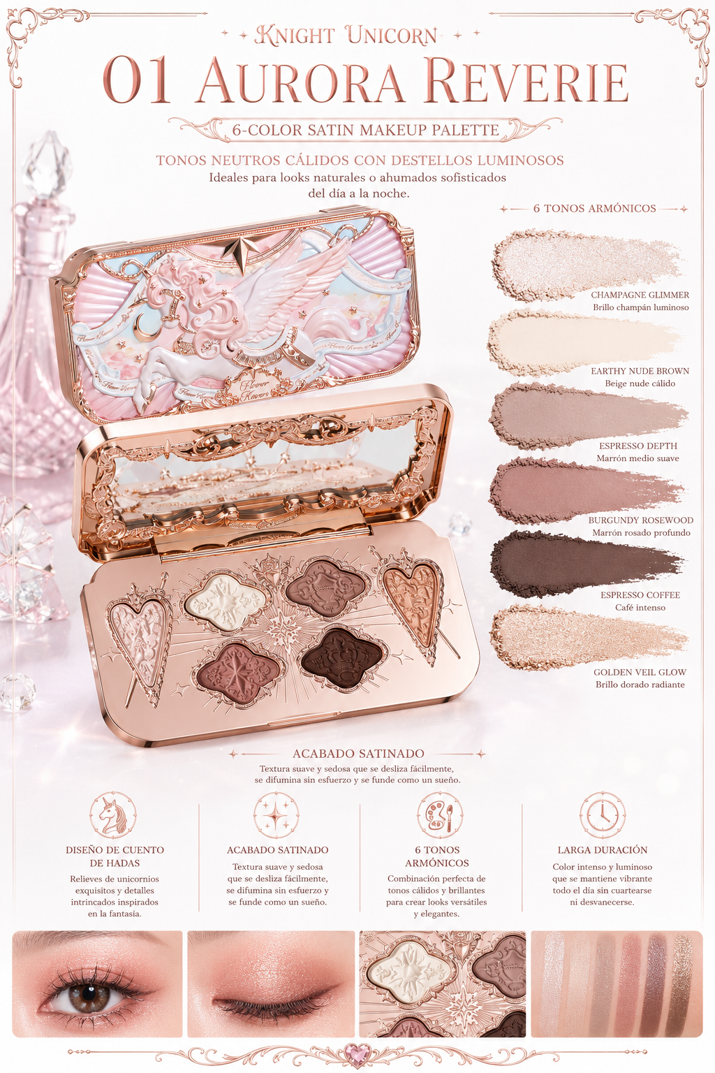 Knight Unicorn 6-Color Satin Makeup Palette