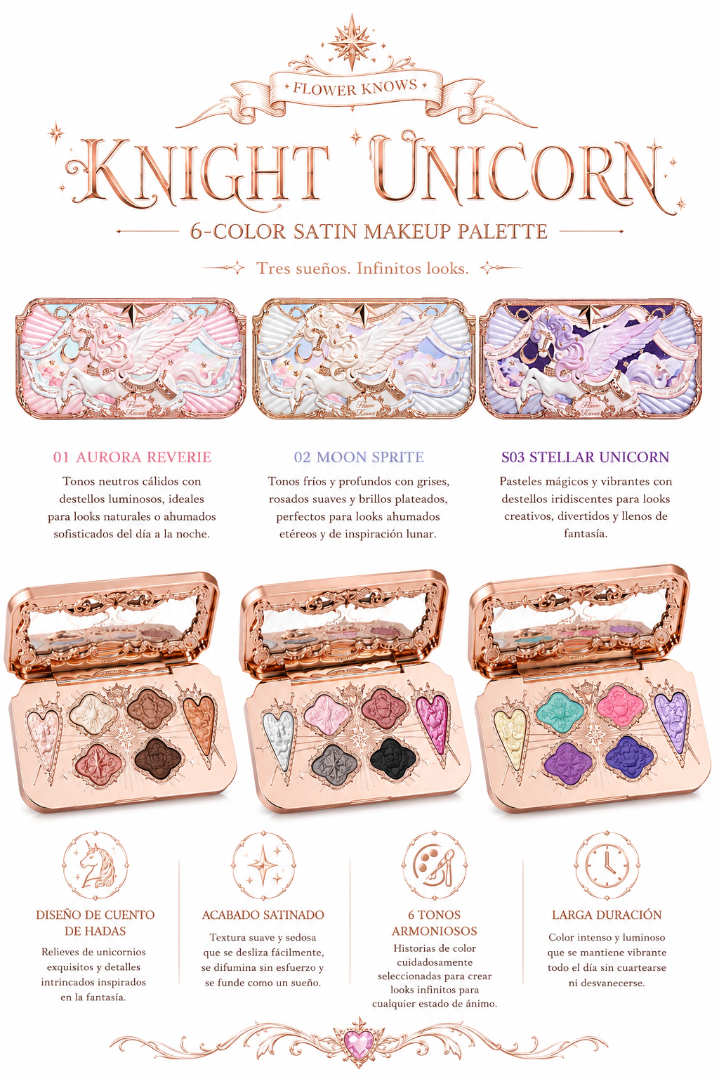 Knight Unicorn 6-Color Satin Makeup Palette