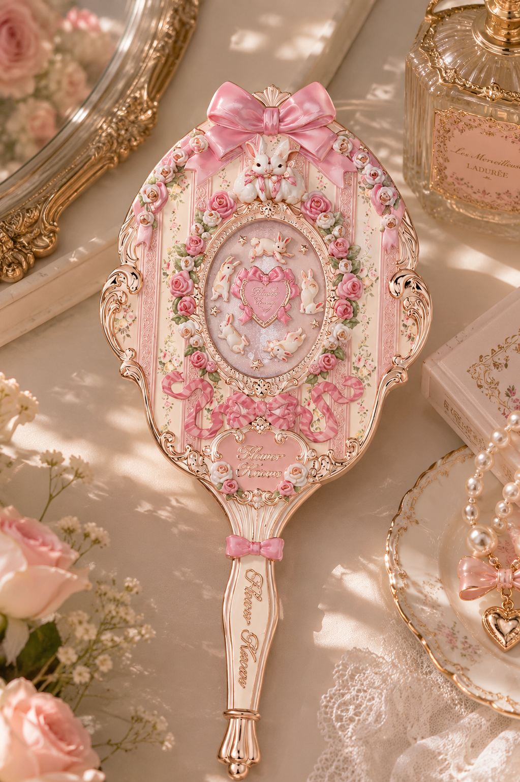 Bunny Garden Hand Mirror