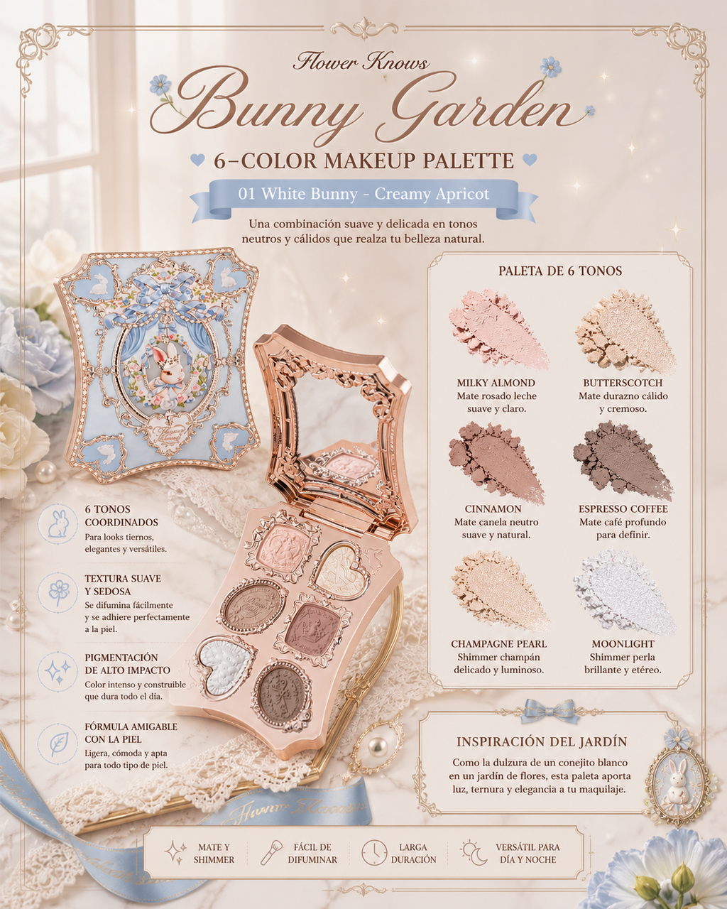 Bunny Garden 6-Color Makeup Palette