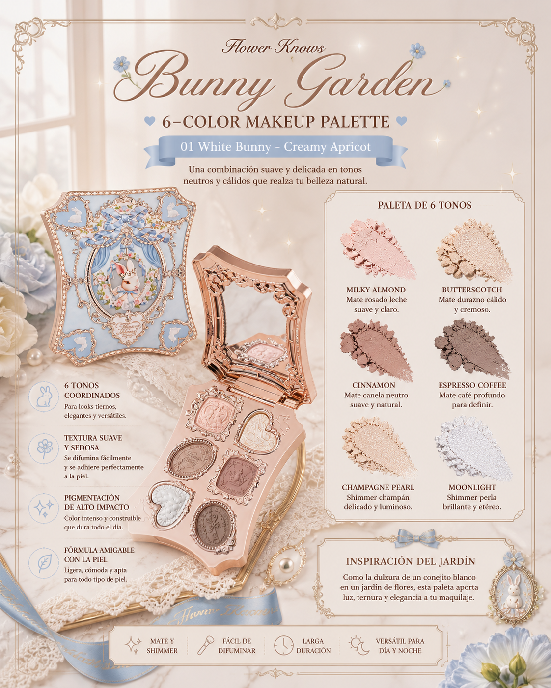 Bunny Garden 6-Color Makeup Palette