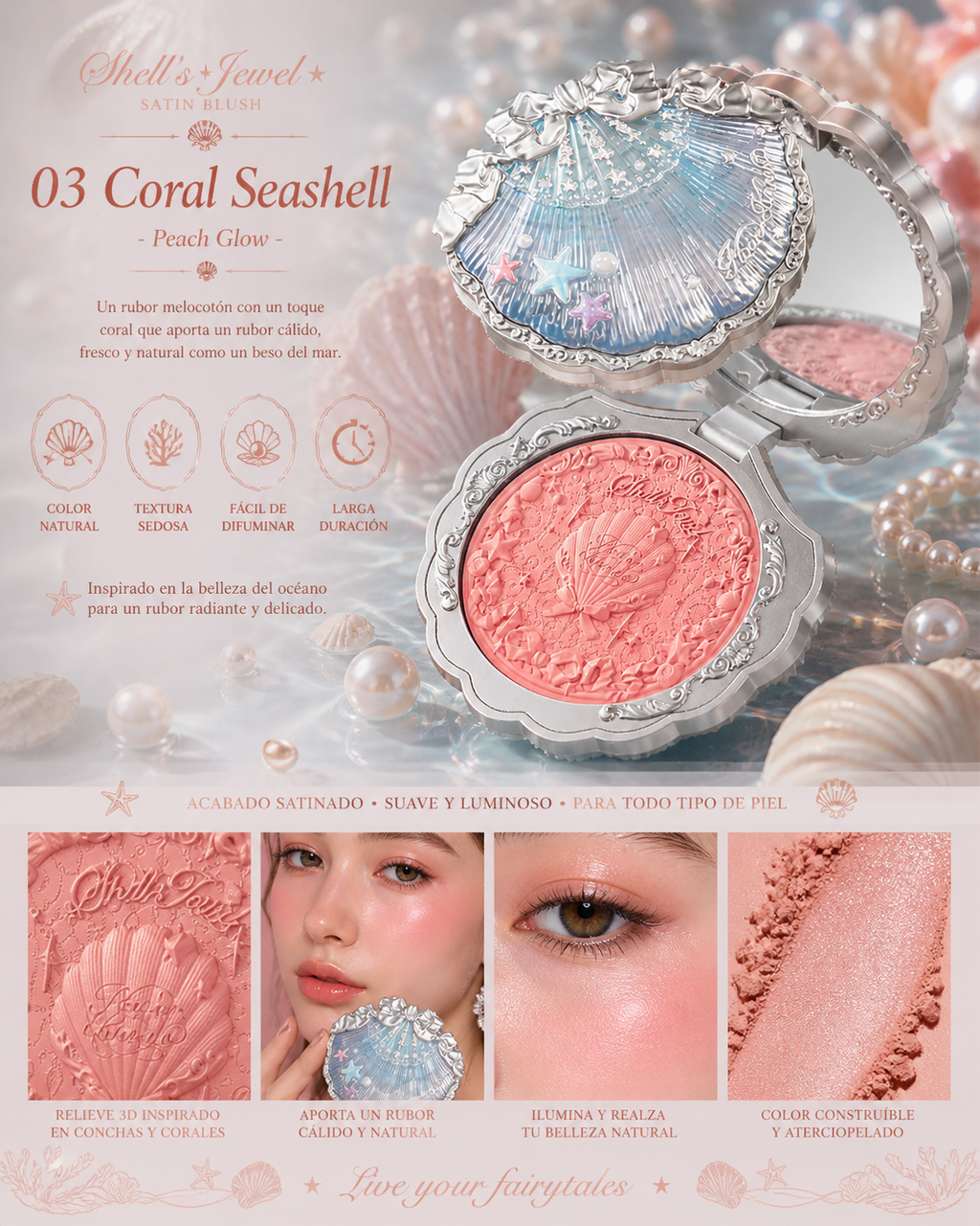 Shell´s Jewel Silk Satin Blush