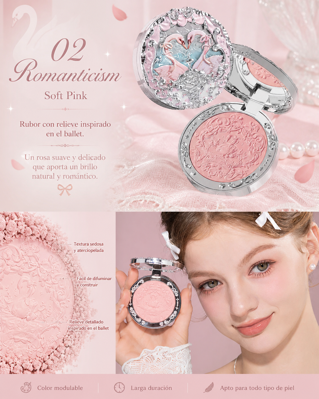 Swan Ballet Embossed Blush