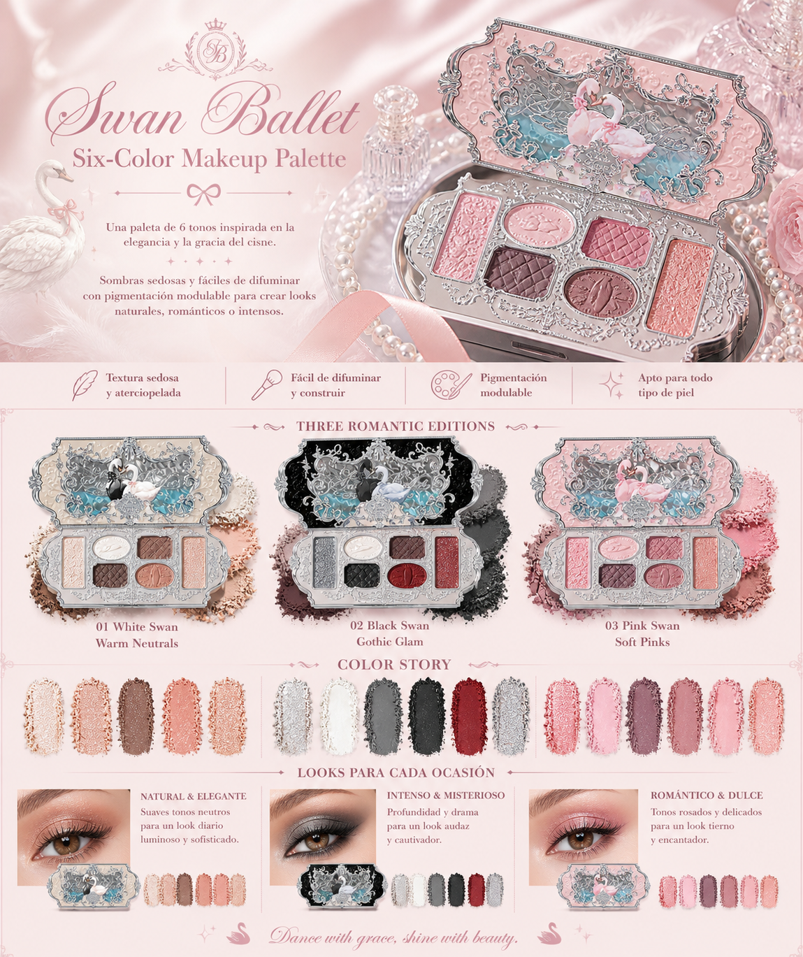 Swan Ballet Six-Color Makeup Palette