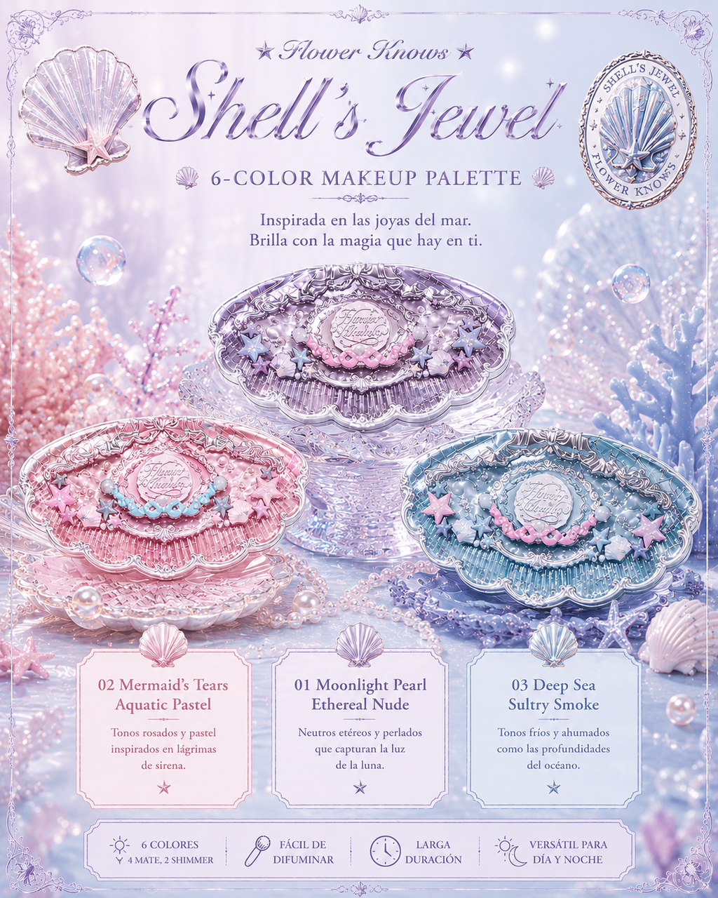 Shell's Jewel 6-Color Makeup Palette