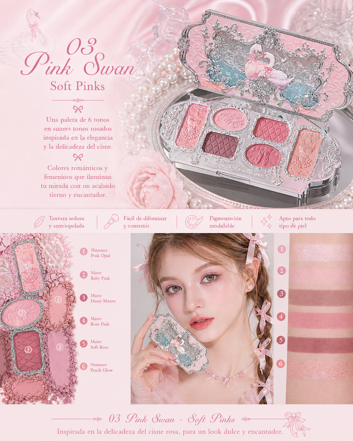 Swan Ballet Six-Color Makeup Palette