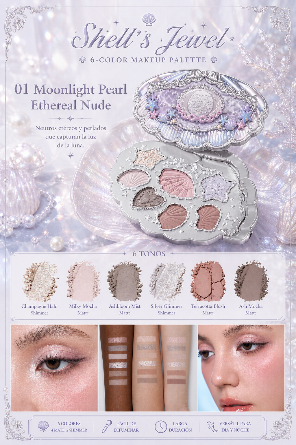 Shell's Jewel 6-Color Makeup Palette
