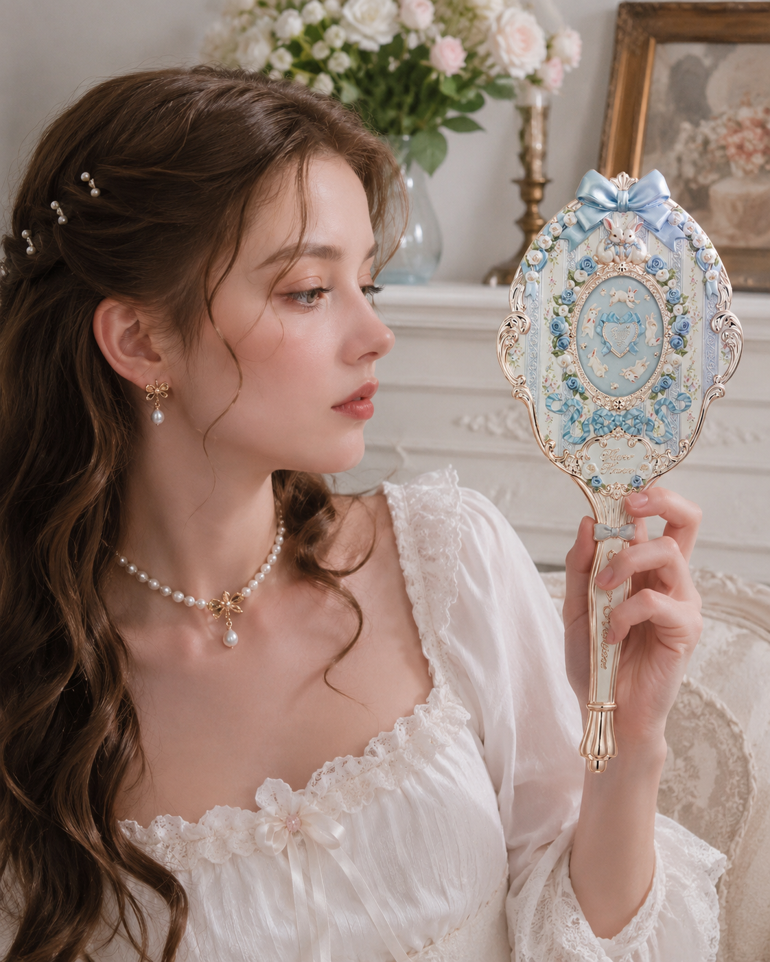 Bunny Garden Hand Mirror