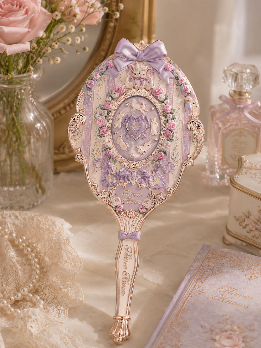 Bunny Garden Hand Mirror