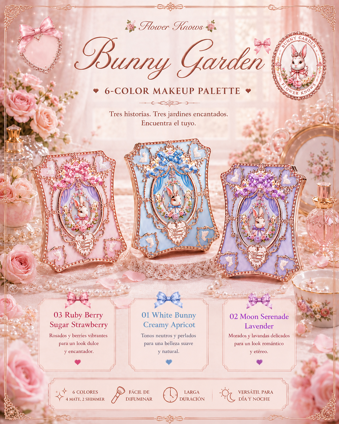 Bunny Garden 6-Color Makeup Palette